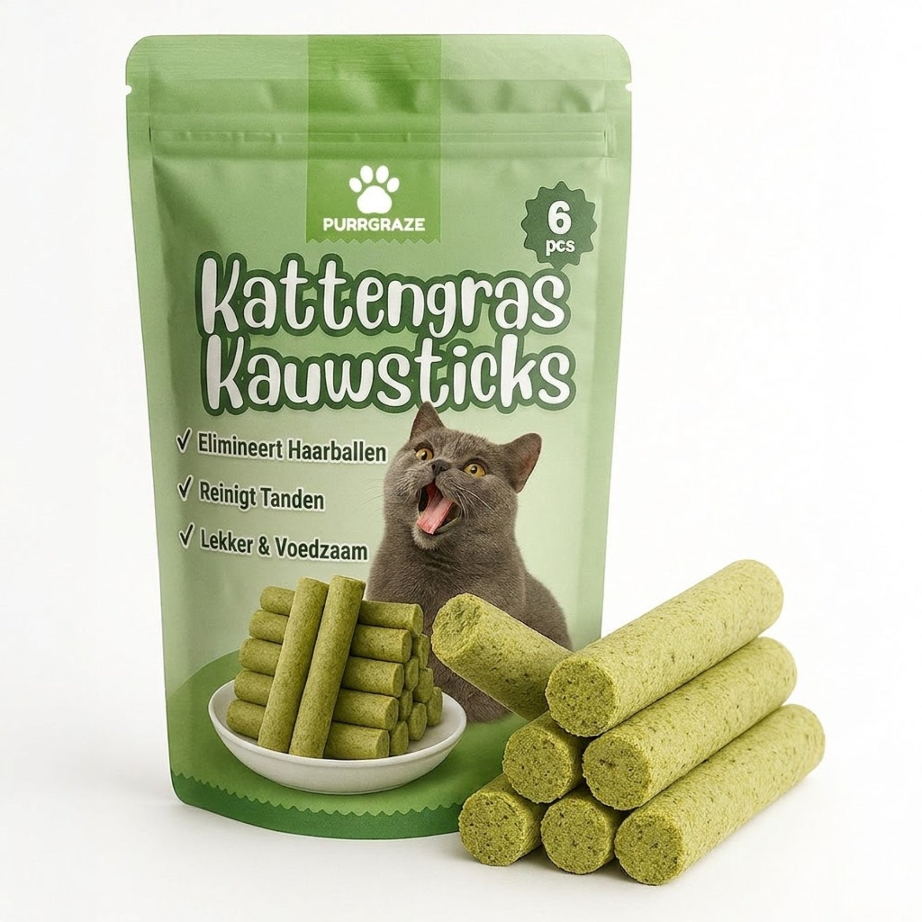 PurrGraze Kattengras Kauwsticks [Vandaag 2 + 1 gratis]