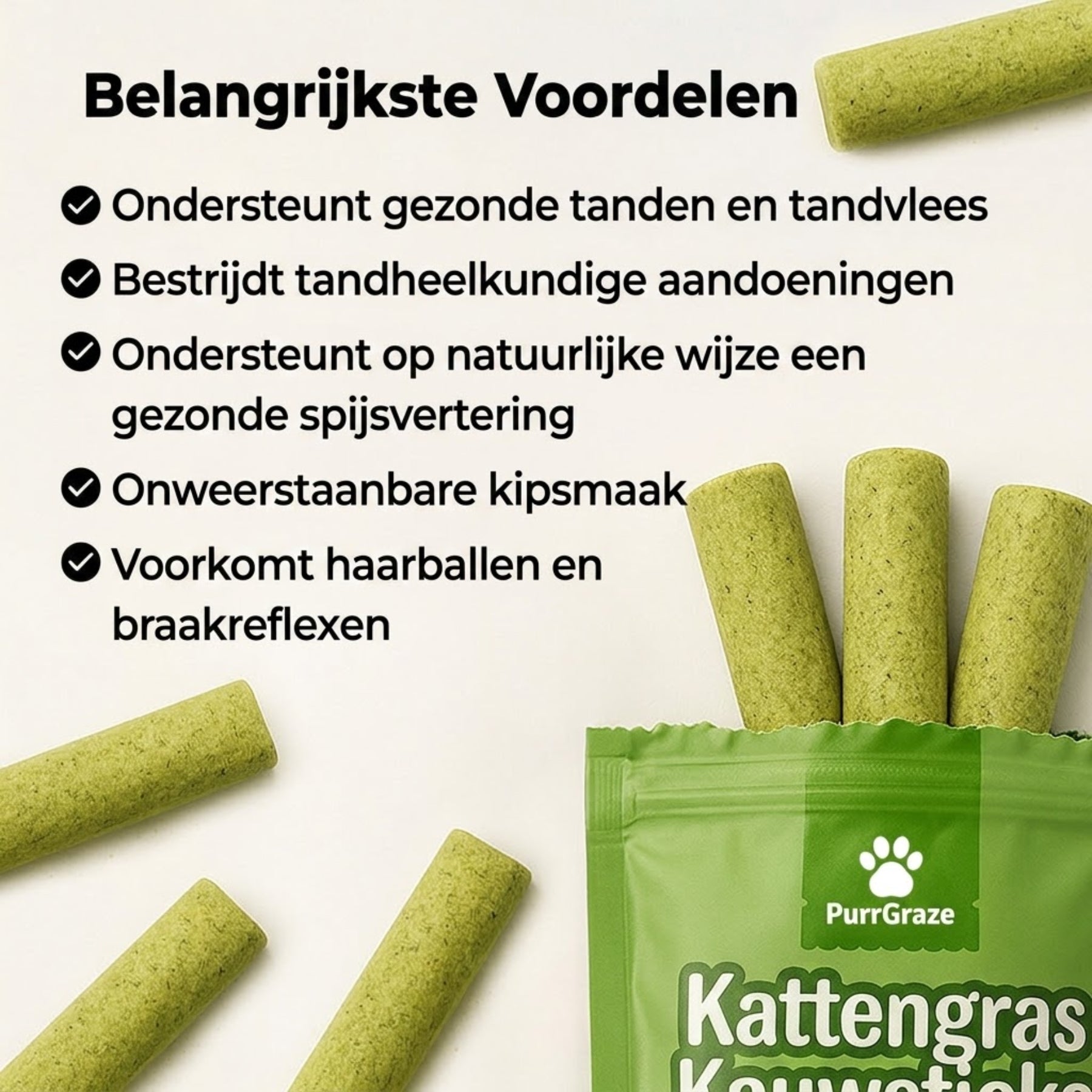 PurrGraze Kattengras Kauwsticks [Vandaag 2 + 1 gratis]